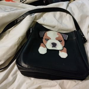 English bulldog shoulder purse